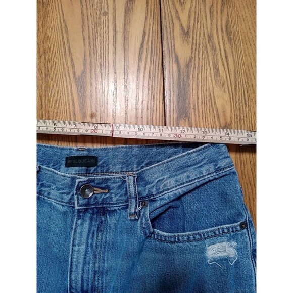 UNIQLO Jeans Womens 11 BLUE TAPERED RELAXED HIGH RISE Used Ripped Summer Winter - Picture 5 of 12